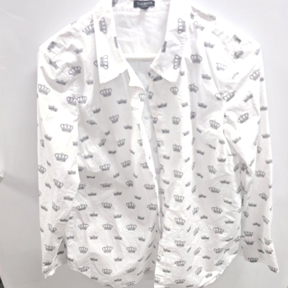 White Shirt with Crown Pattern Talbots S